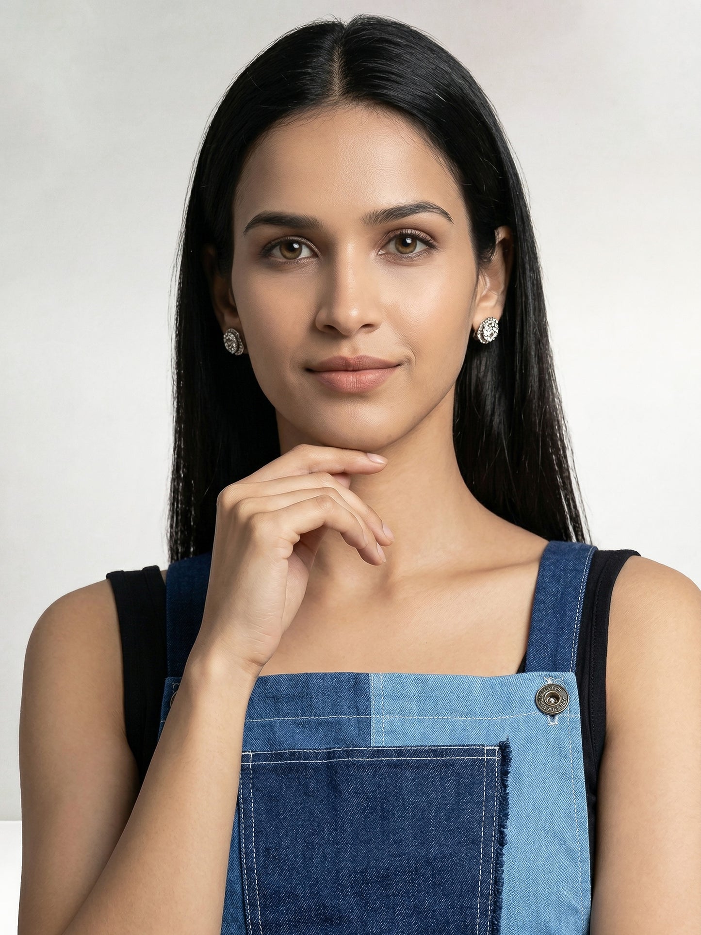 Colourblock Blue Denim Concept Short Dress