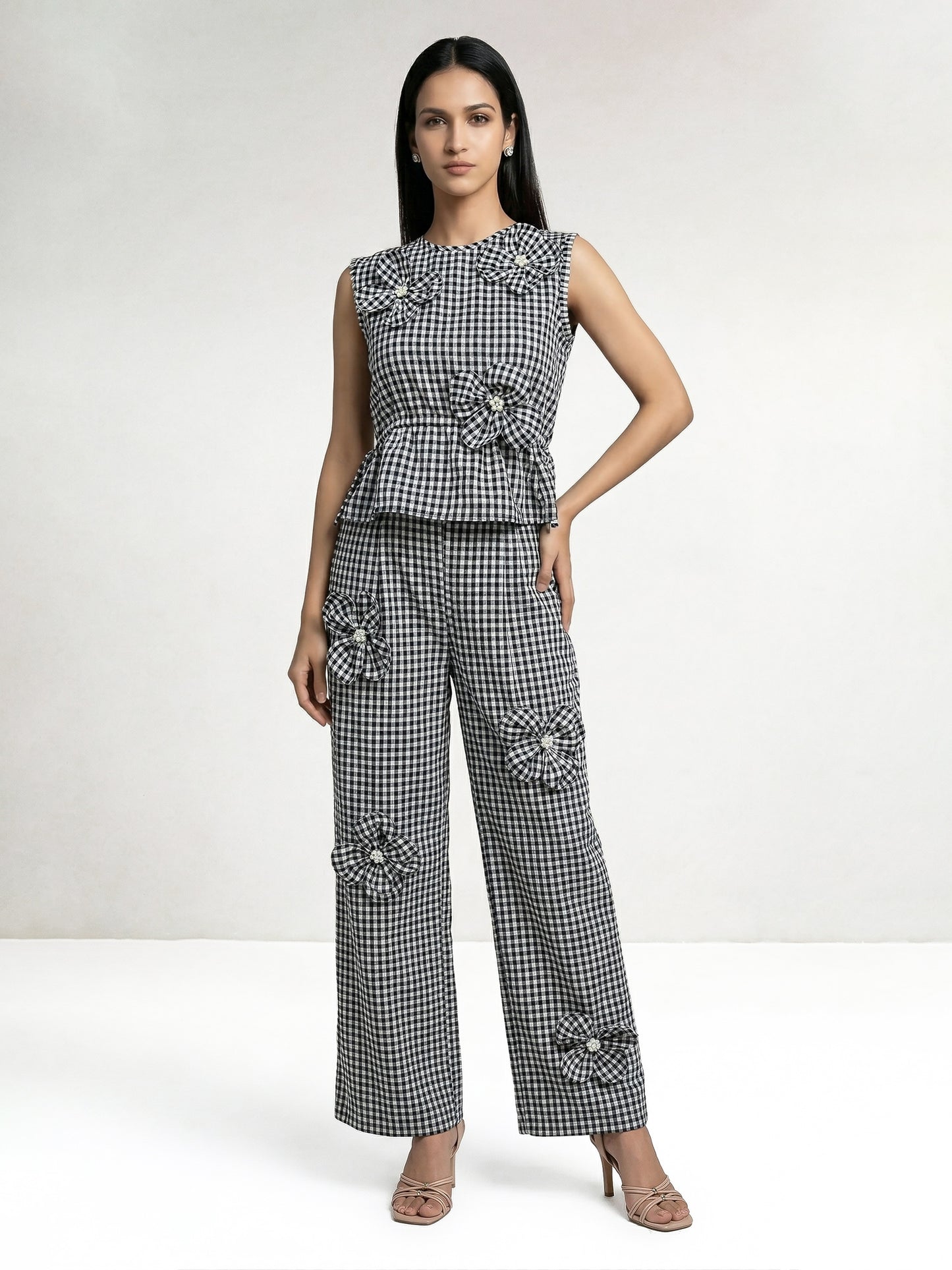 The Kim Gingham Peplum Top