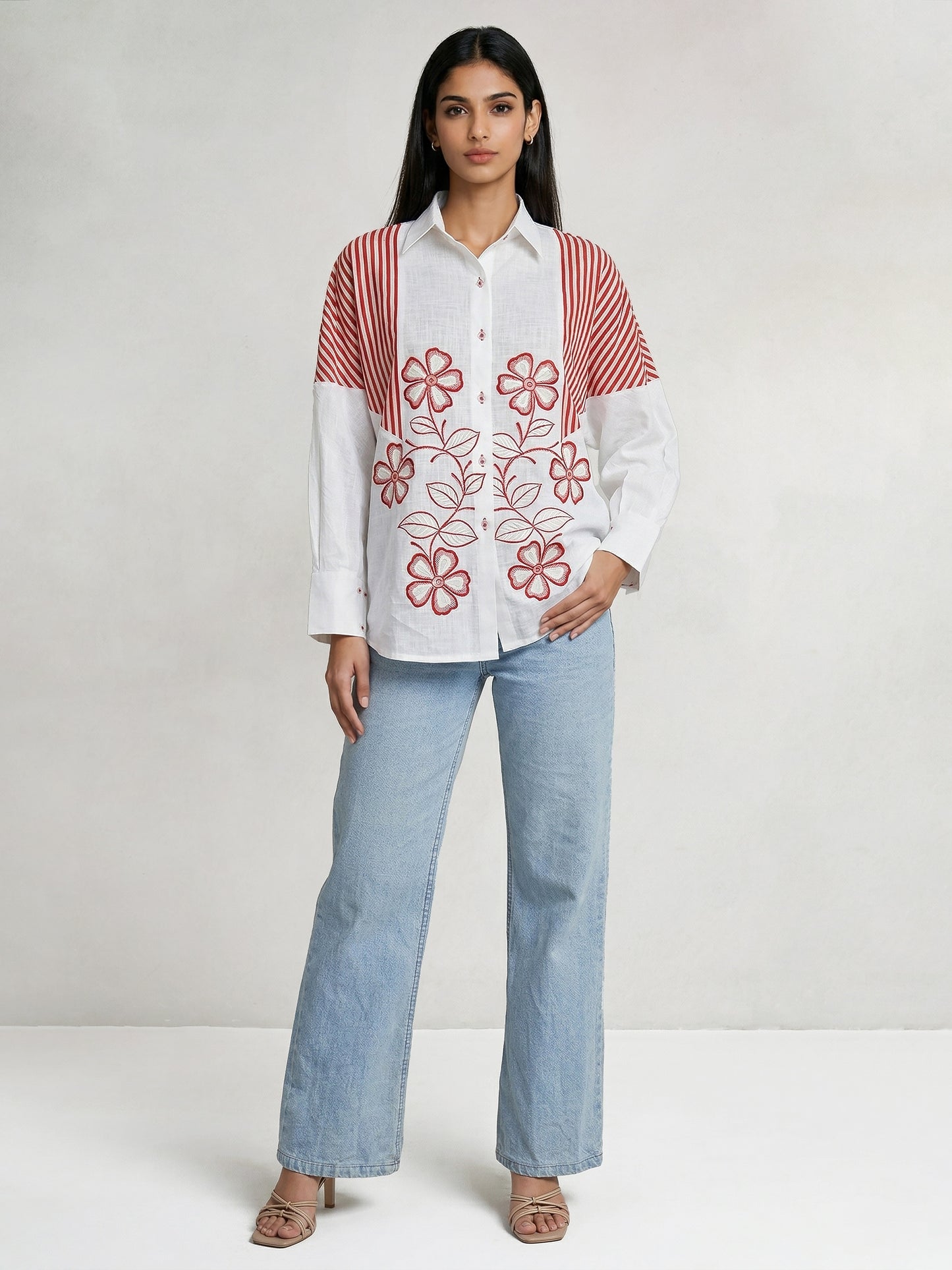 Bella Shirt With Red Stripes