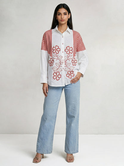 Bella Shirt With Red Stripes