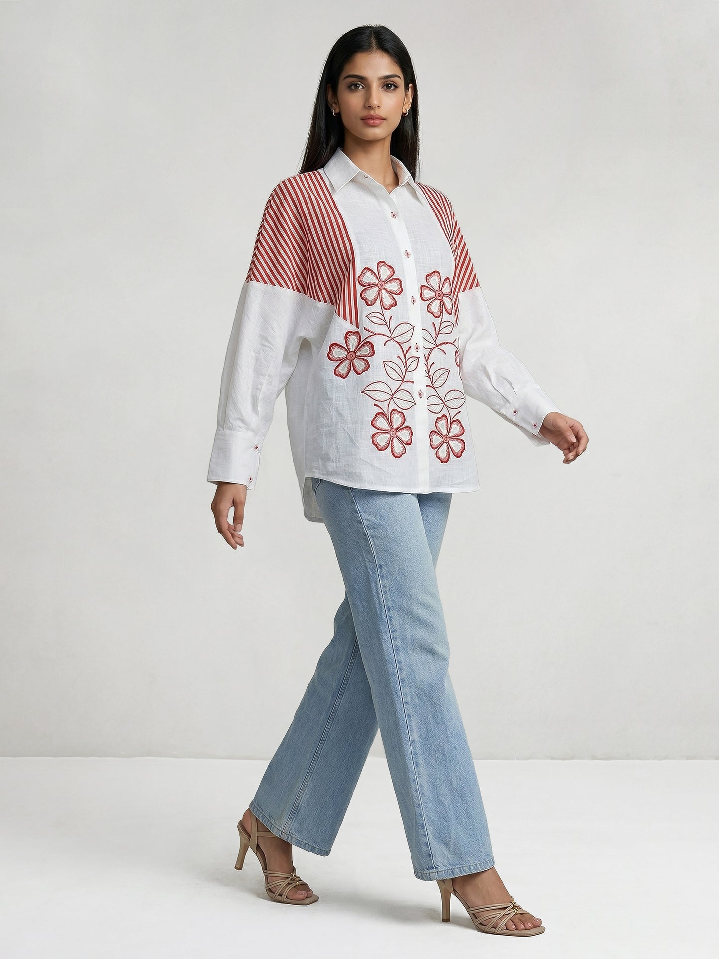 Bella Shirt With Red Stripes
