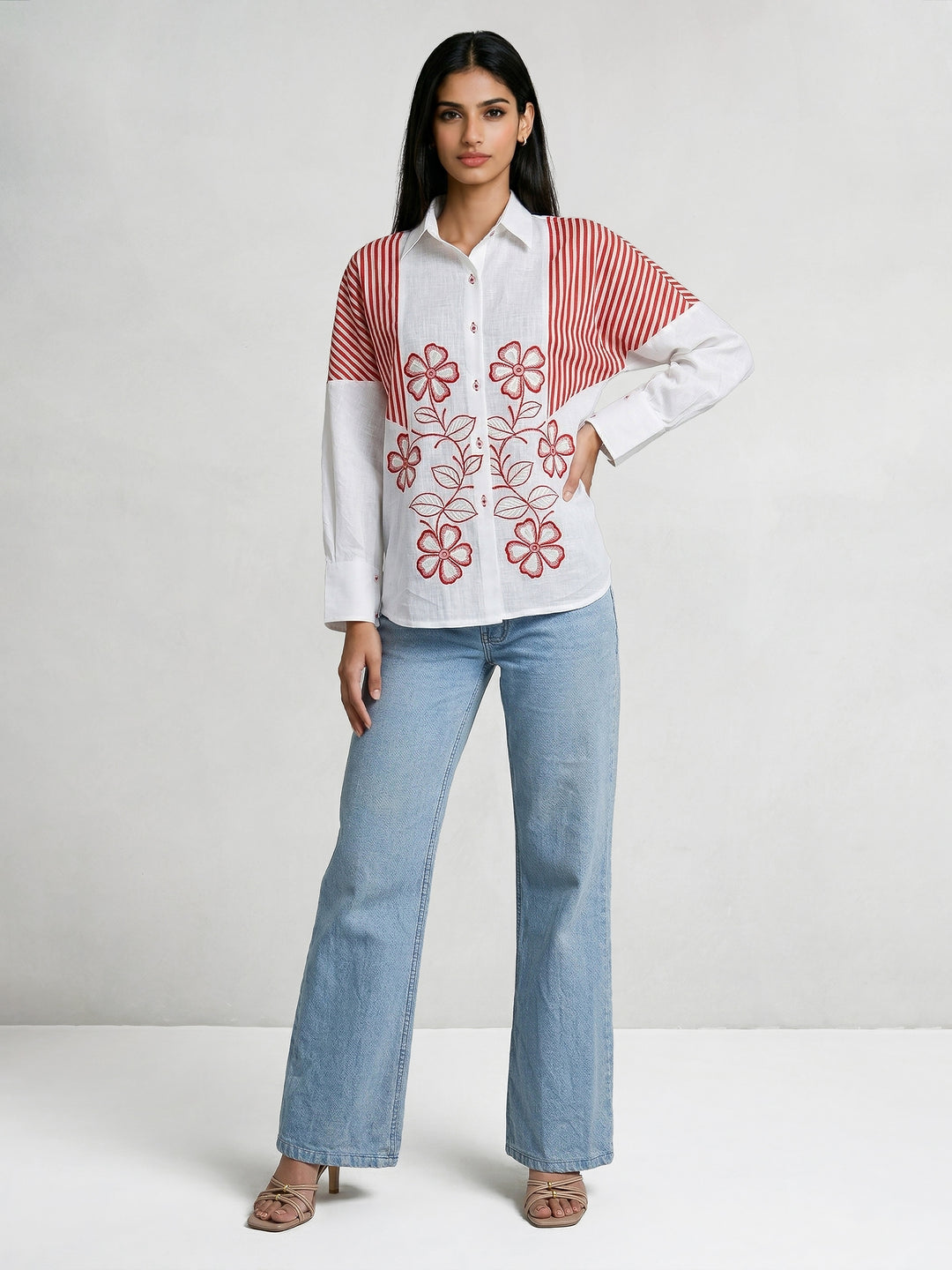 Bella Shirt With Red Stripes