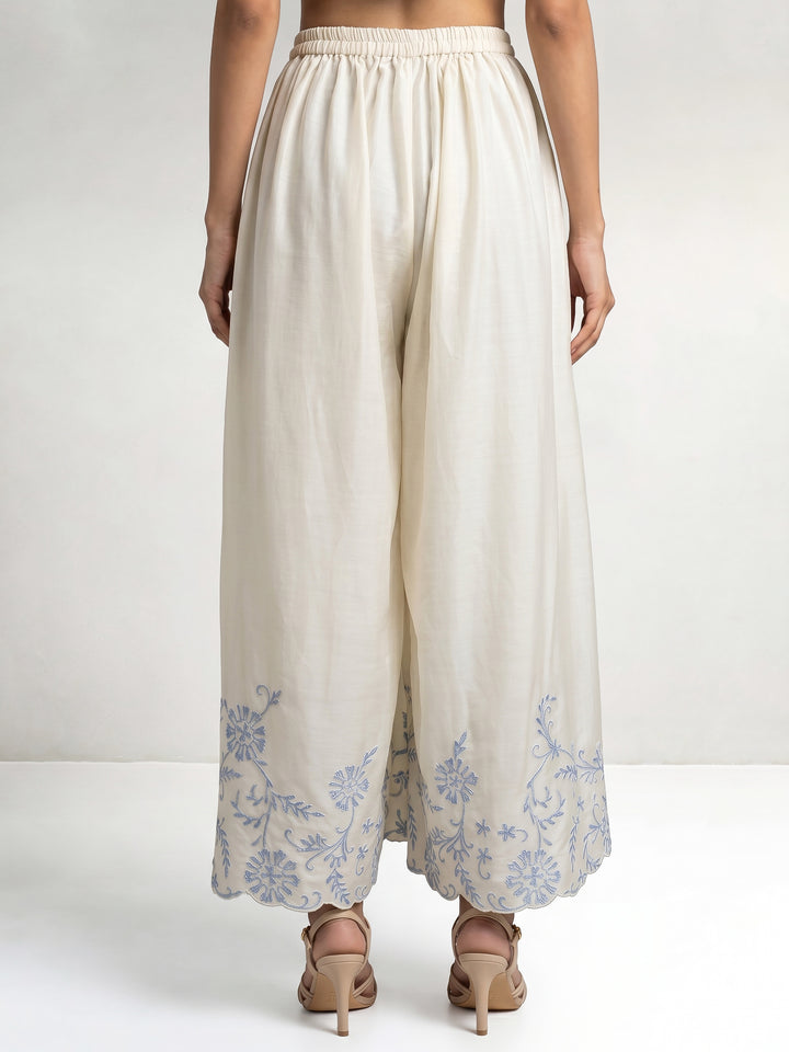 Daisy Blue Embroidered Pant