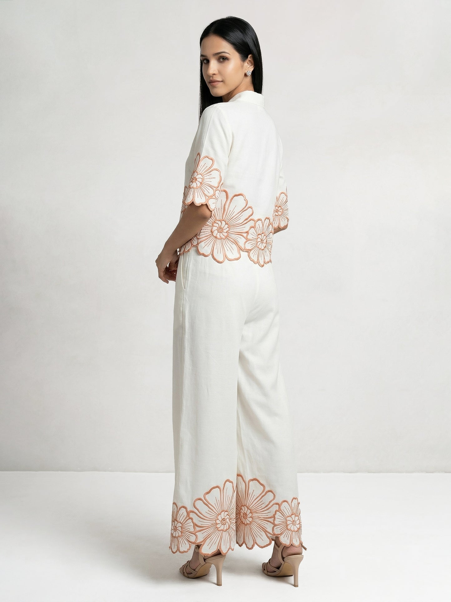 Daisy Culottes With Orange Embroidery