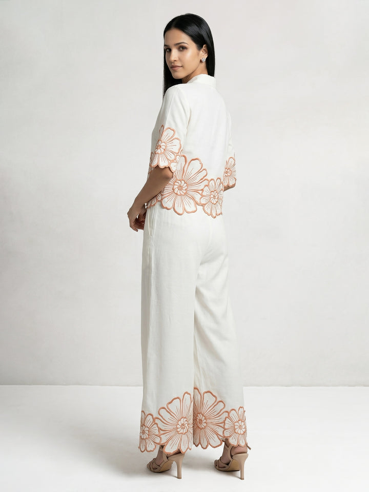 Daisy Culottes With Orange Embroidery