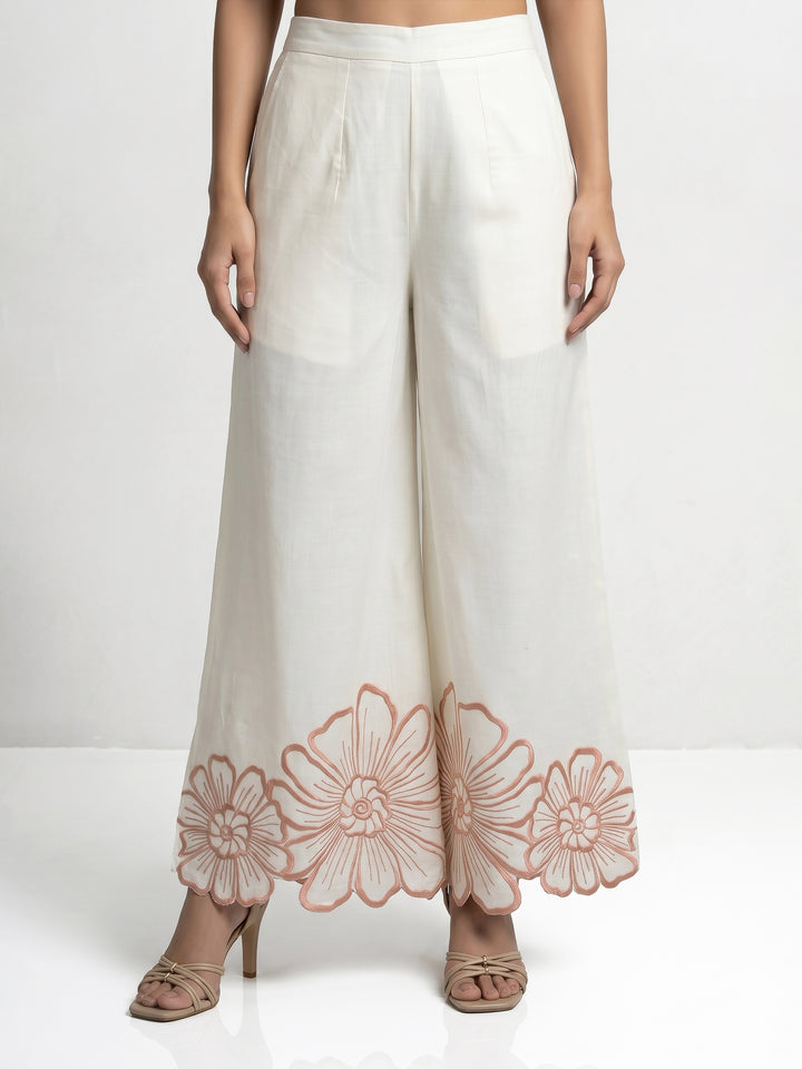 Daisy Collar Co-Ord Set With Orange Embroidery
