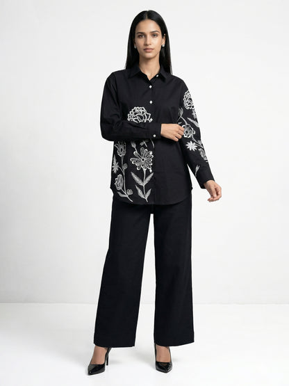Gabby Ivory Flower Shirt with Pant