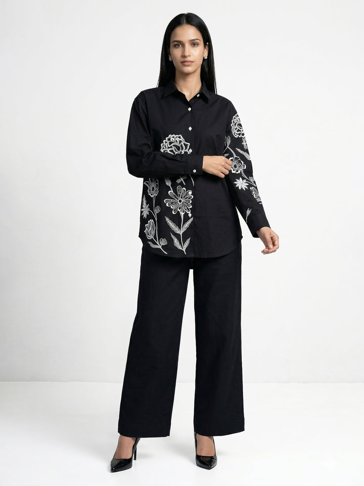 Gabby Ivory Flower Shirt with Pant