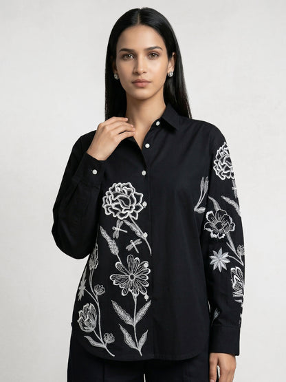 Gabby Ivory Flower Shirt with Pant