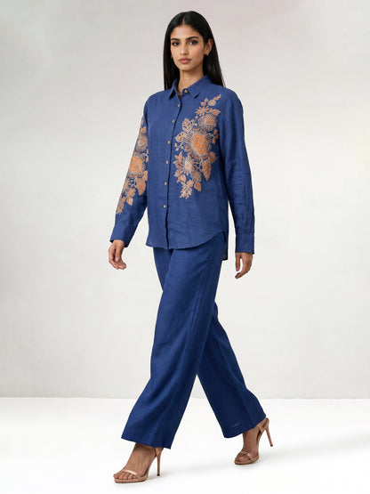 Alina Gold and Orange Shirt with Pant
