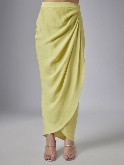 Lime Green Organza Jacket and Skirt Set