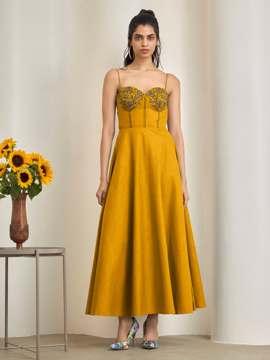 Gamora Mustard Maxi Dress