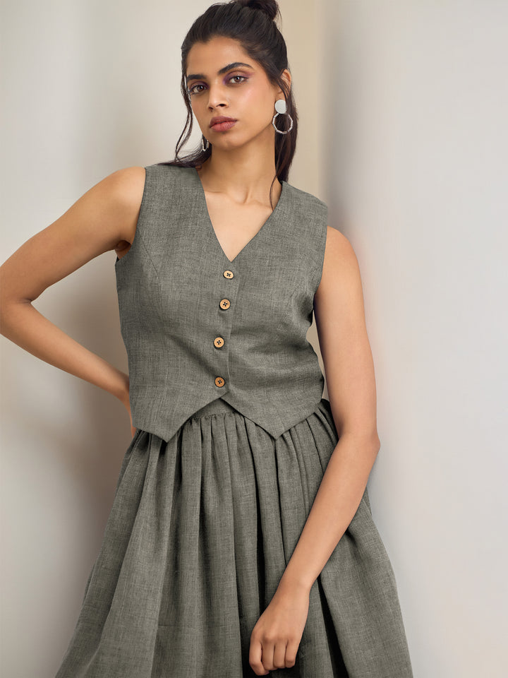 Alina Grey Skirt Co-Ord Set