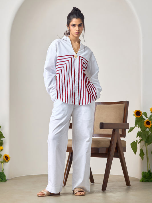 Red wave Co-ord Set