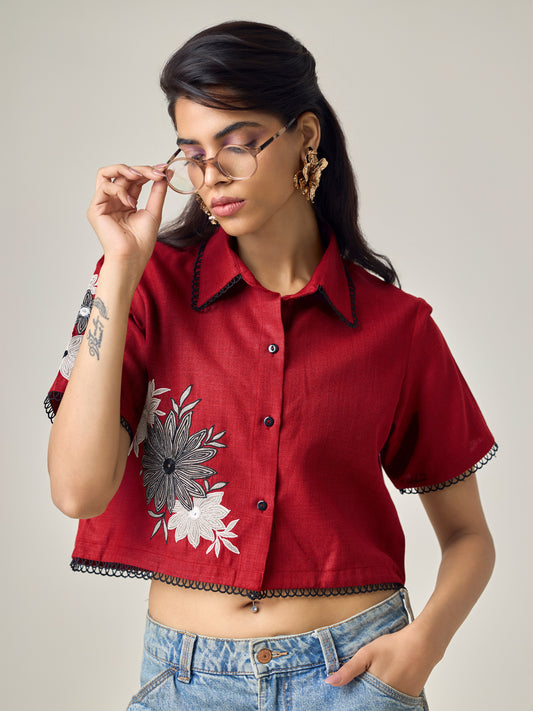 Red Sand Dunes Crop Shirt