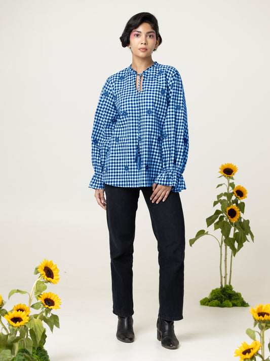 The Blue Sunflower Top