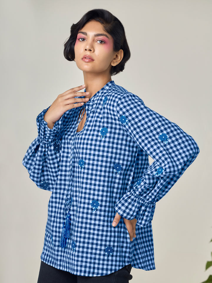 The Blue Sunflower Top