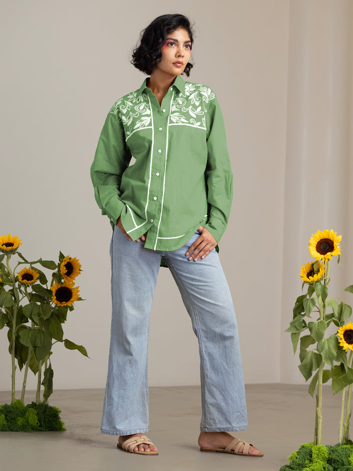 Sage Green Blair Cutwork Shirt