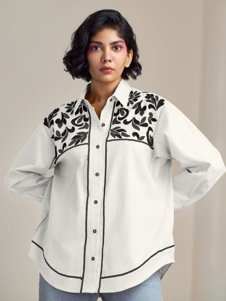 White Blair Cutwork Shirt