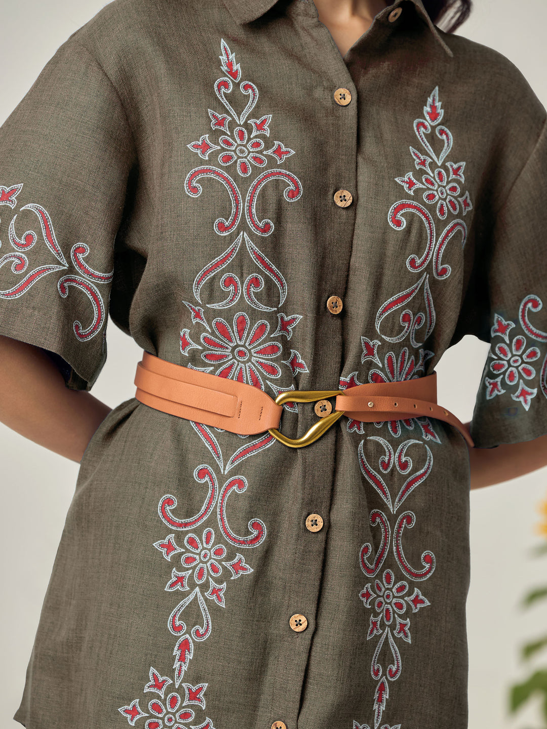 Alina Grey Shirt Dress