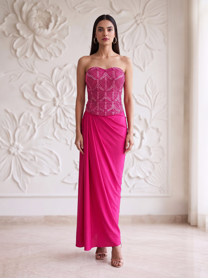 Pink Corset wtih Lycra Skirt