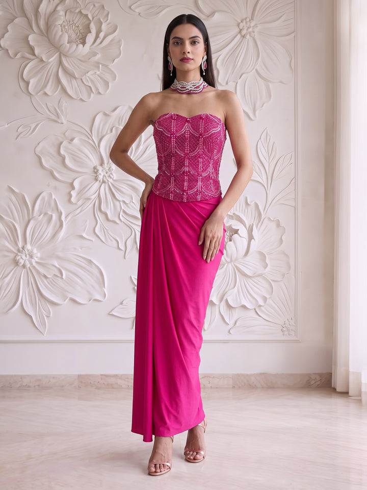 Pink Corset wtih Lycra Skirt