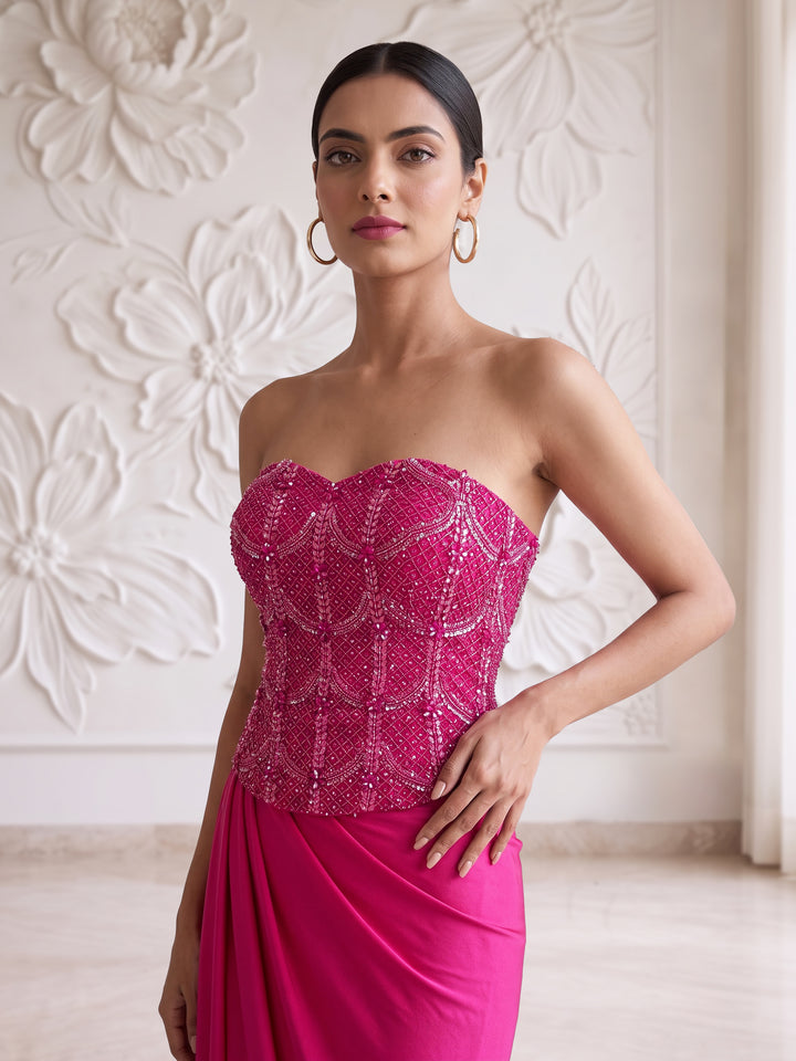 Pink Corset wtih Lycra Skirt
