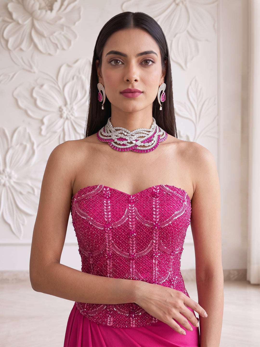Pink Corset wtih Lycra Skirt