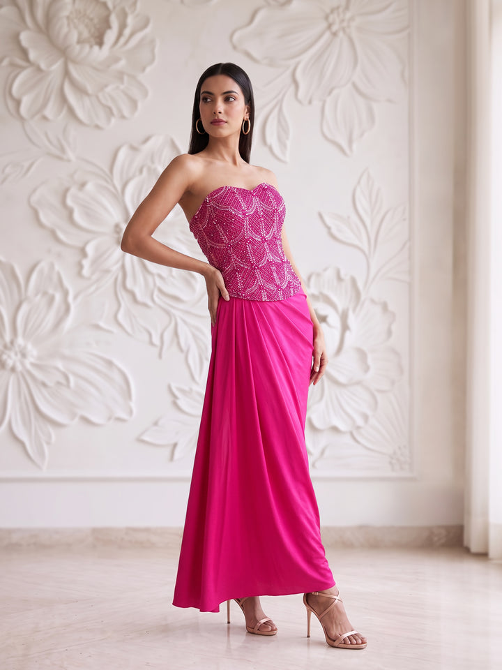 Pink Corset wtih Lycra Skirt