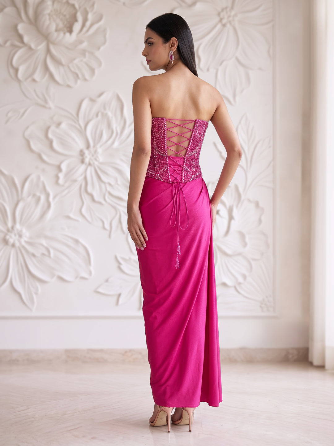 Pink Corset wtih Lycra Skirt