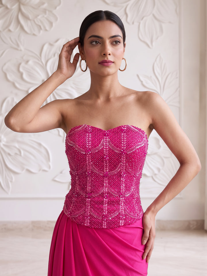 Pink Corset wtih Lycra Skirt