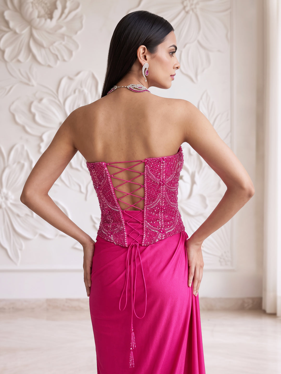 Pink Corset wtih Lycra Skirt