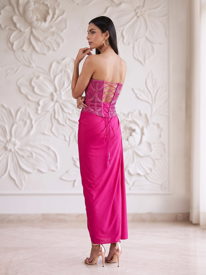 Pink Corset wtih Lycra Skirt