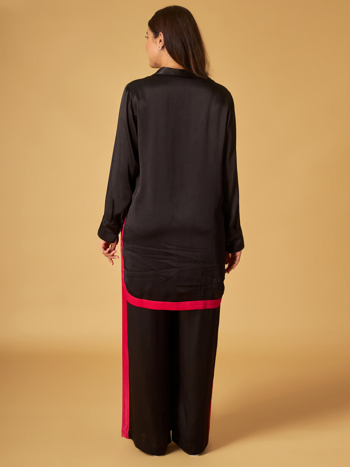 Black Crepe Satin Co-Ord Set