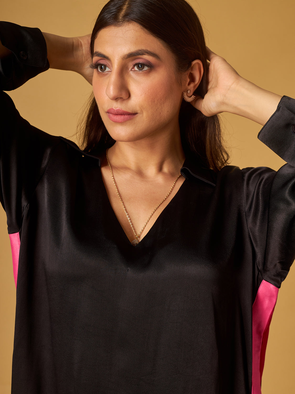 Black Crepe Satin Co-Ord Set