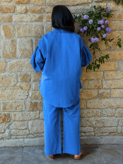 Cobalt Blue Linen Co-Ord Set