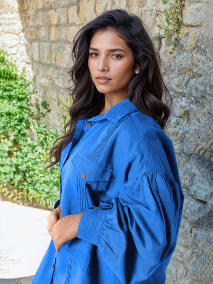 Cobalt Blue Linen Co-Ord Set