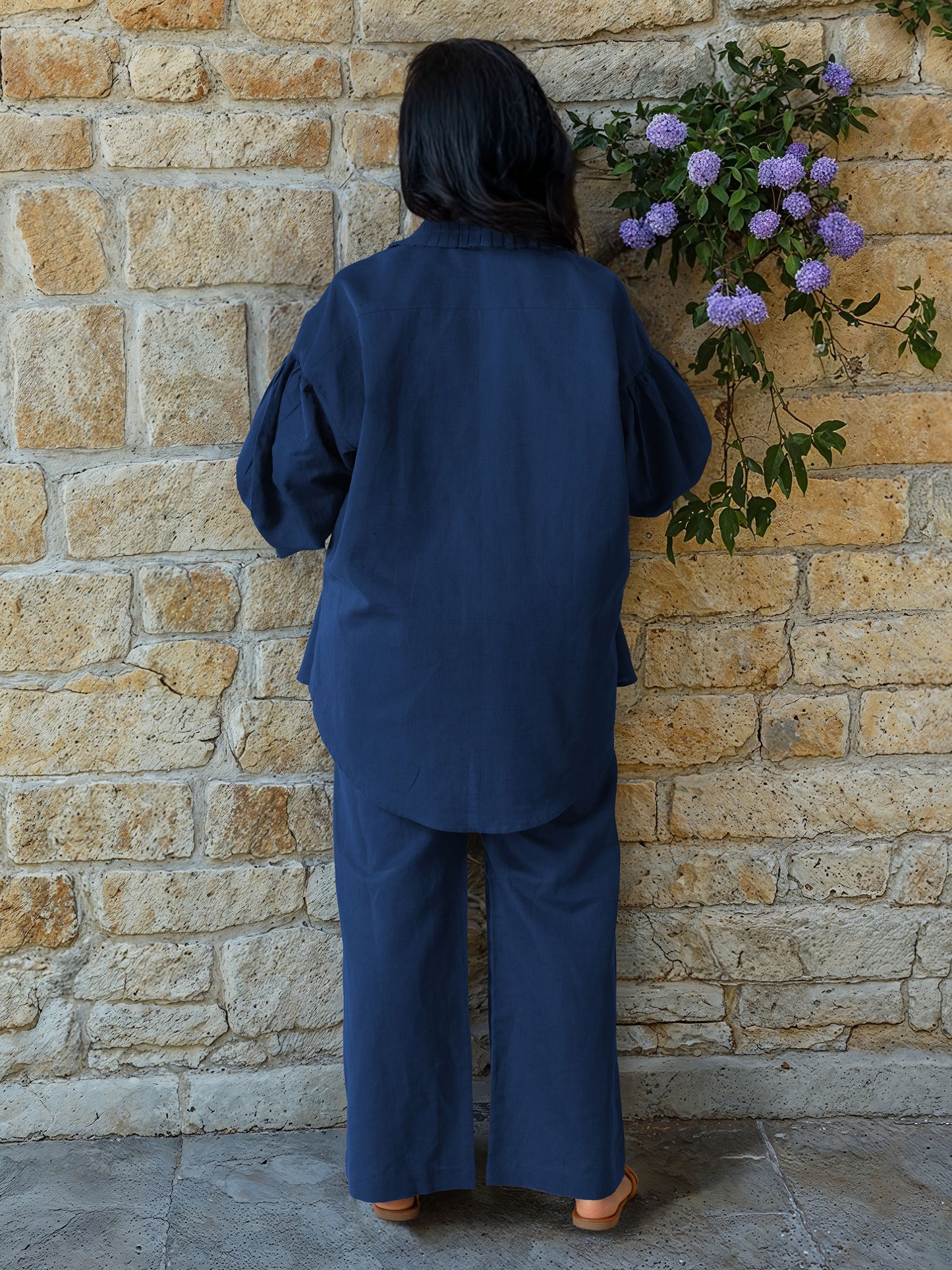 Navy Blue Linen Co-Ord Set