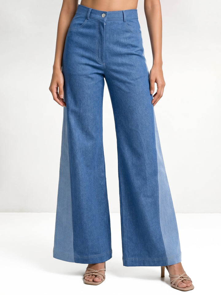 Halter Cutwork Denim Crop Jacket and Pant