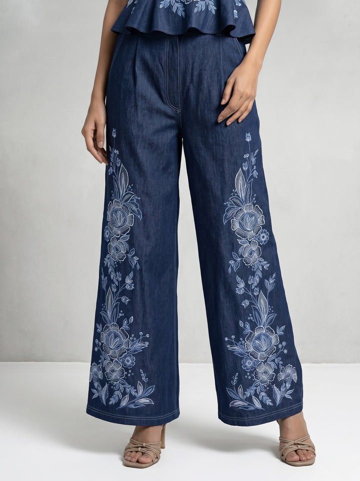 Floral Embroidered Pant