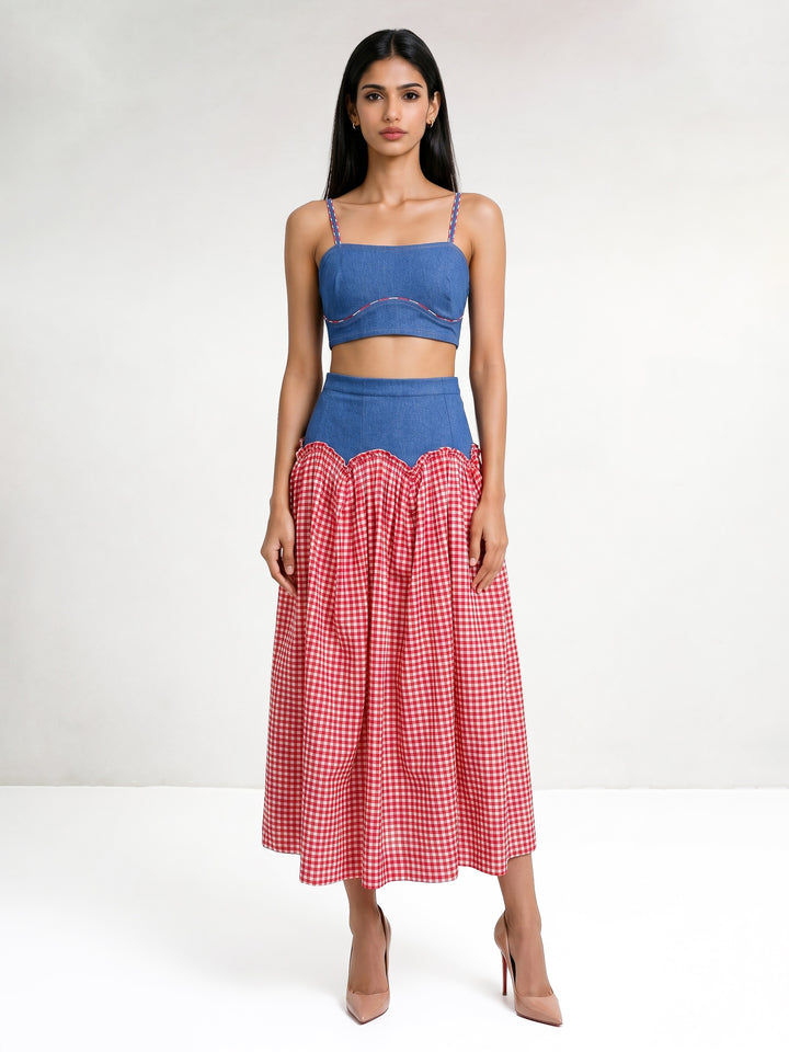 Victoria Denim Top And Maxi Skirt