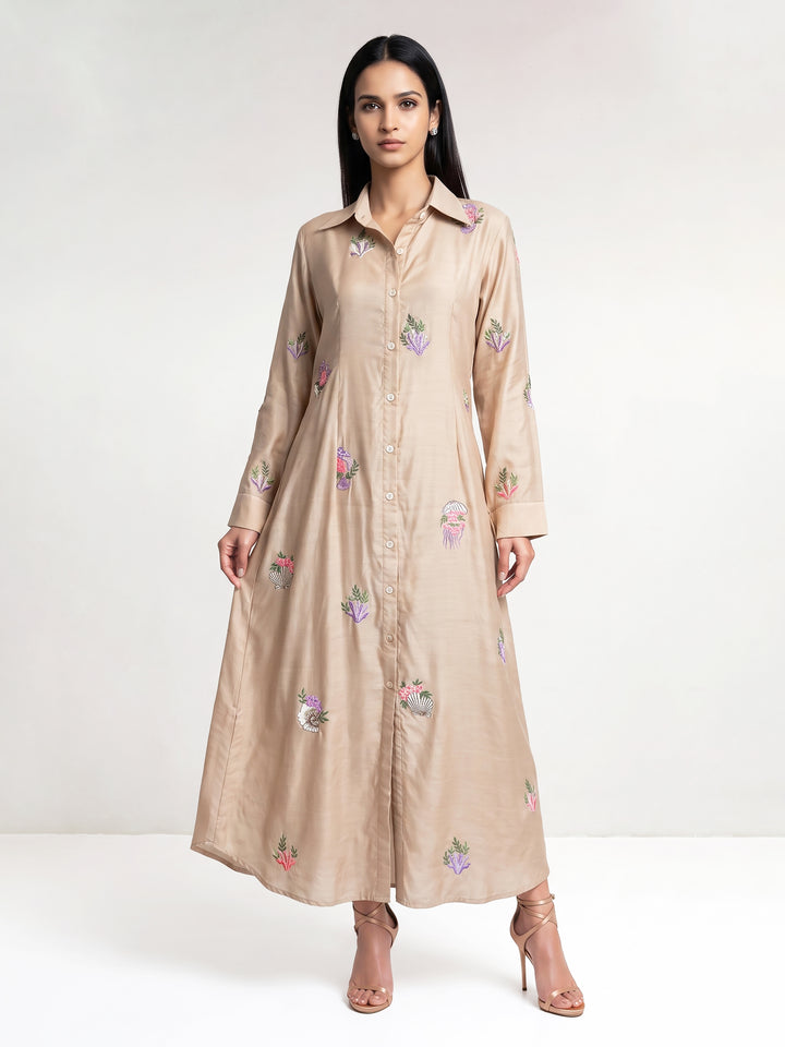 Aquatic Long Shirt Dress