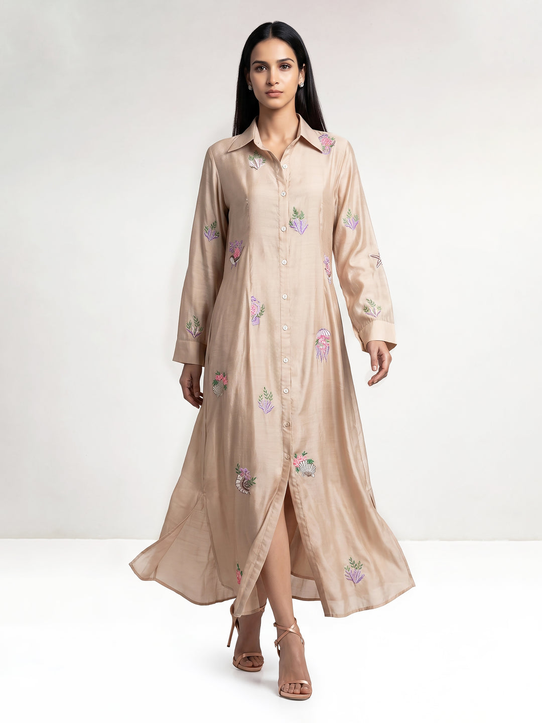 Aquatic Long Shirt Dress