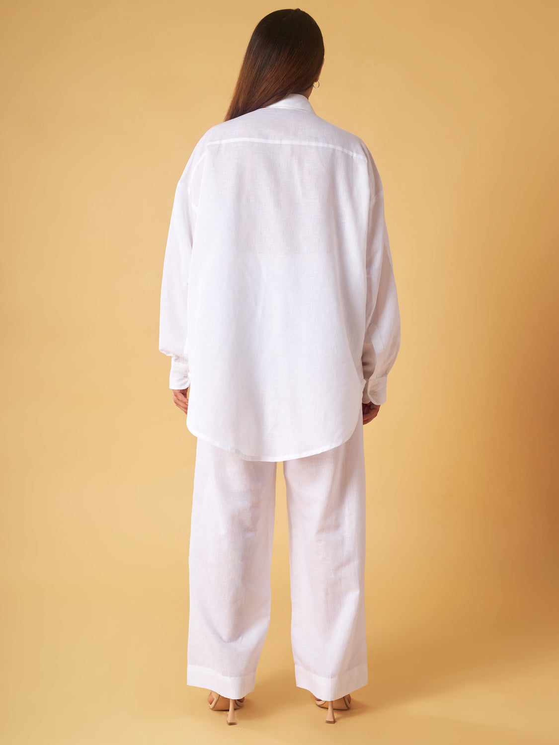 White Linen Embroidered Co-Ord Set