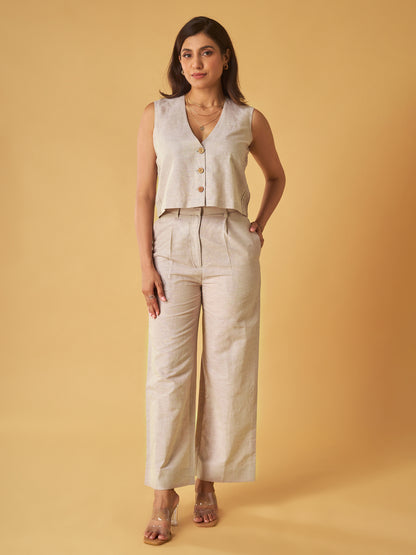 Beige Linen Co-Ord Set