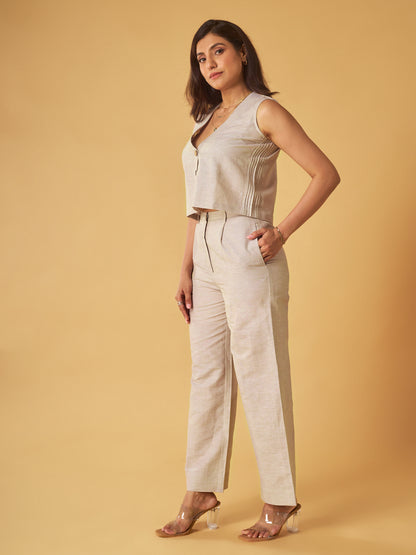 Beige Linen Co-Ord Set