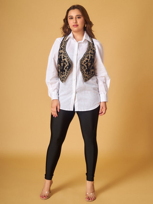 Black velvet waist coat