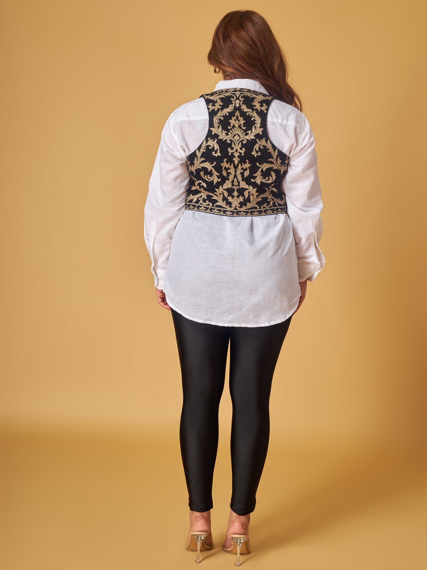 Black velvet waist coat