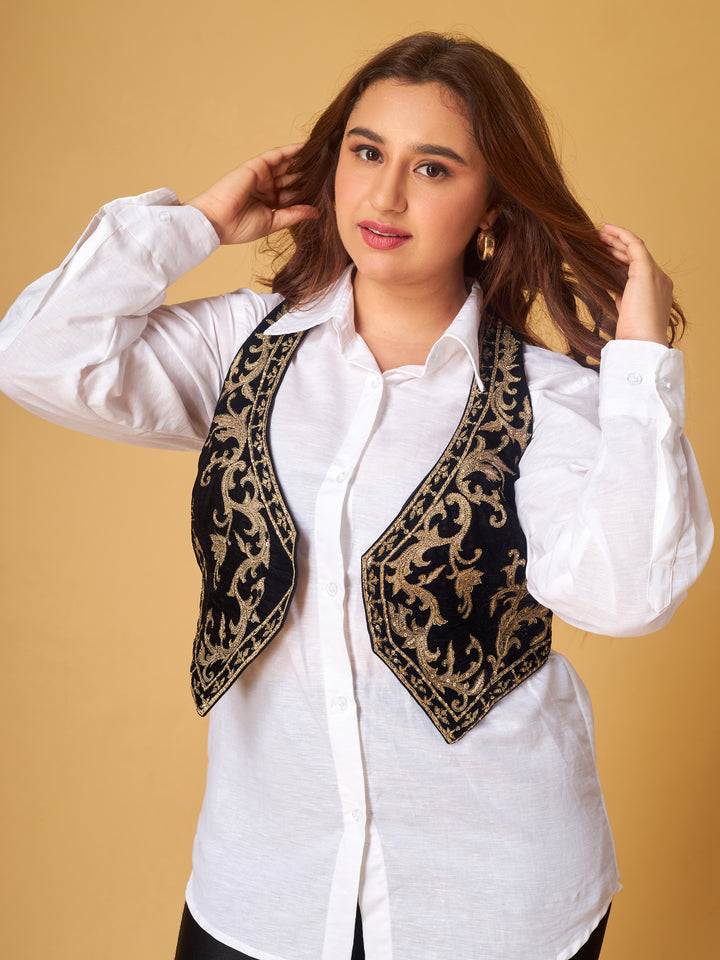 Black velvet waist coat