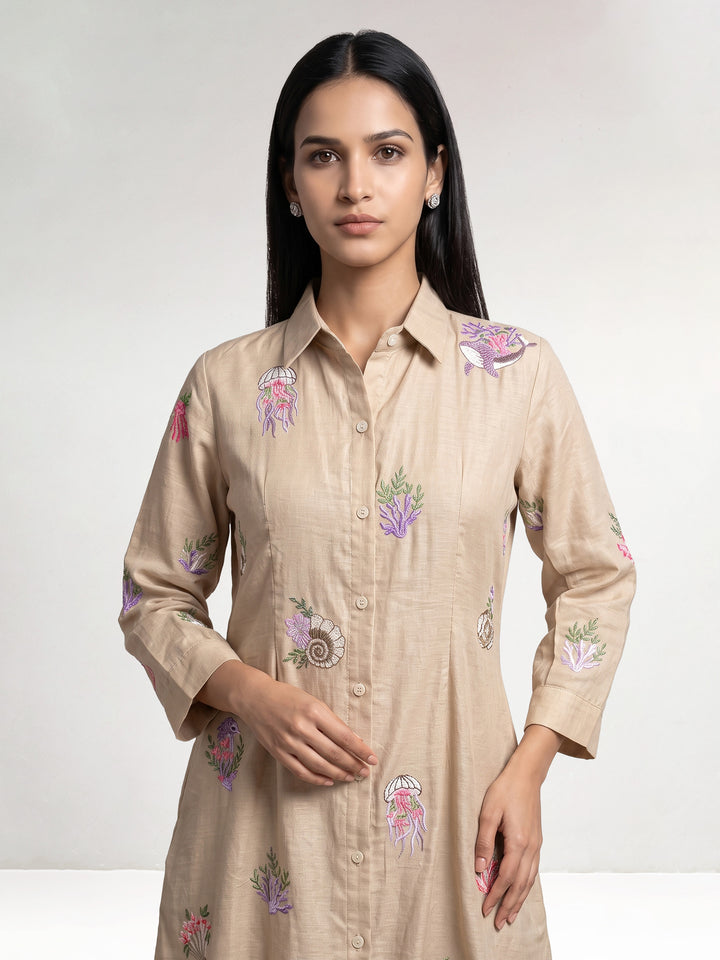 Aquatic Short Shirt Dress